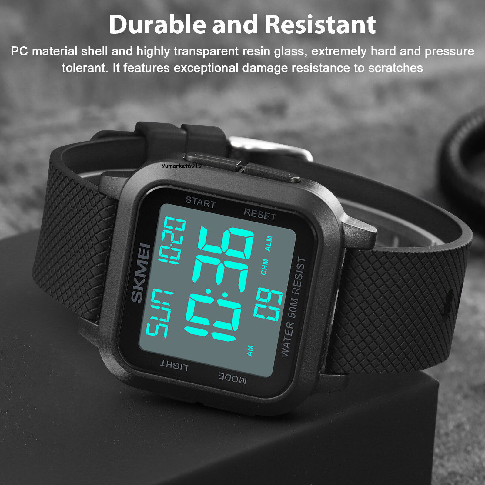 Men’s Military Sports Watch LED Screen Large Digital Face Waterproof Wristwatch
