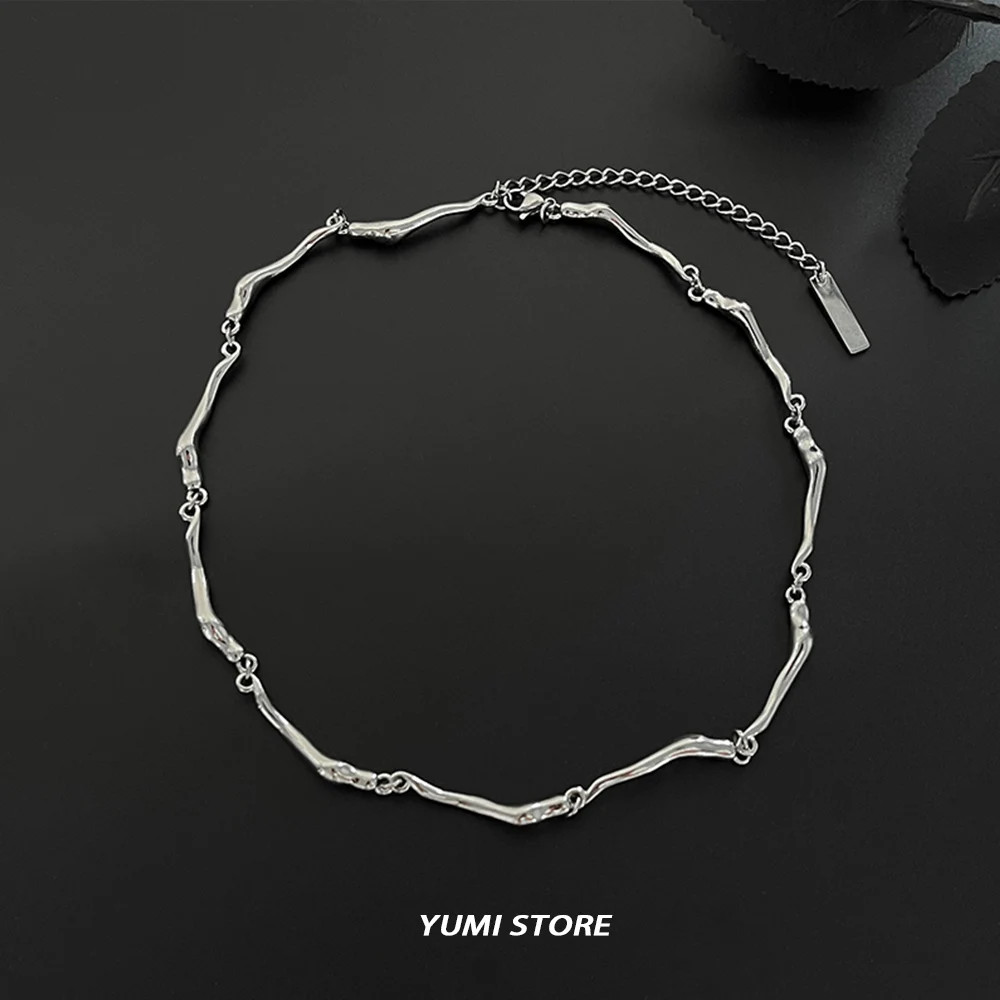 Hip Hop Irregular Necklace For Man Woman Punk Titanium Steel Not Fading Luxury C