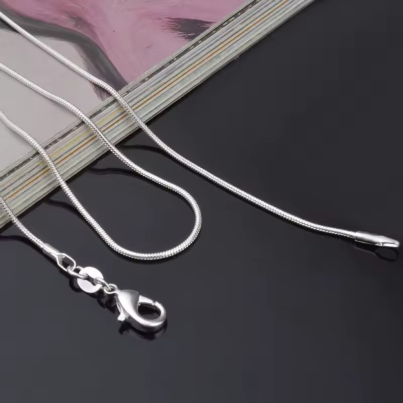 Men&Women’s 925 Sterling Silver Tarnish-Free Italian Snake Chain Necklace 16-24*