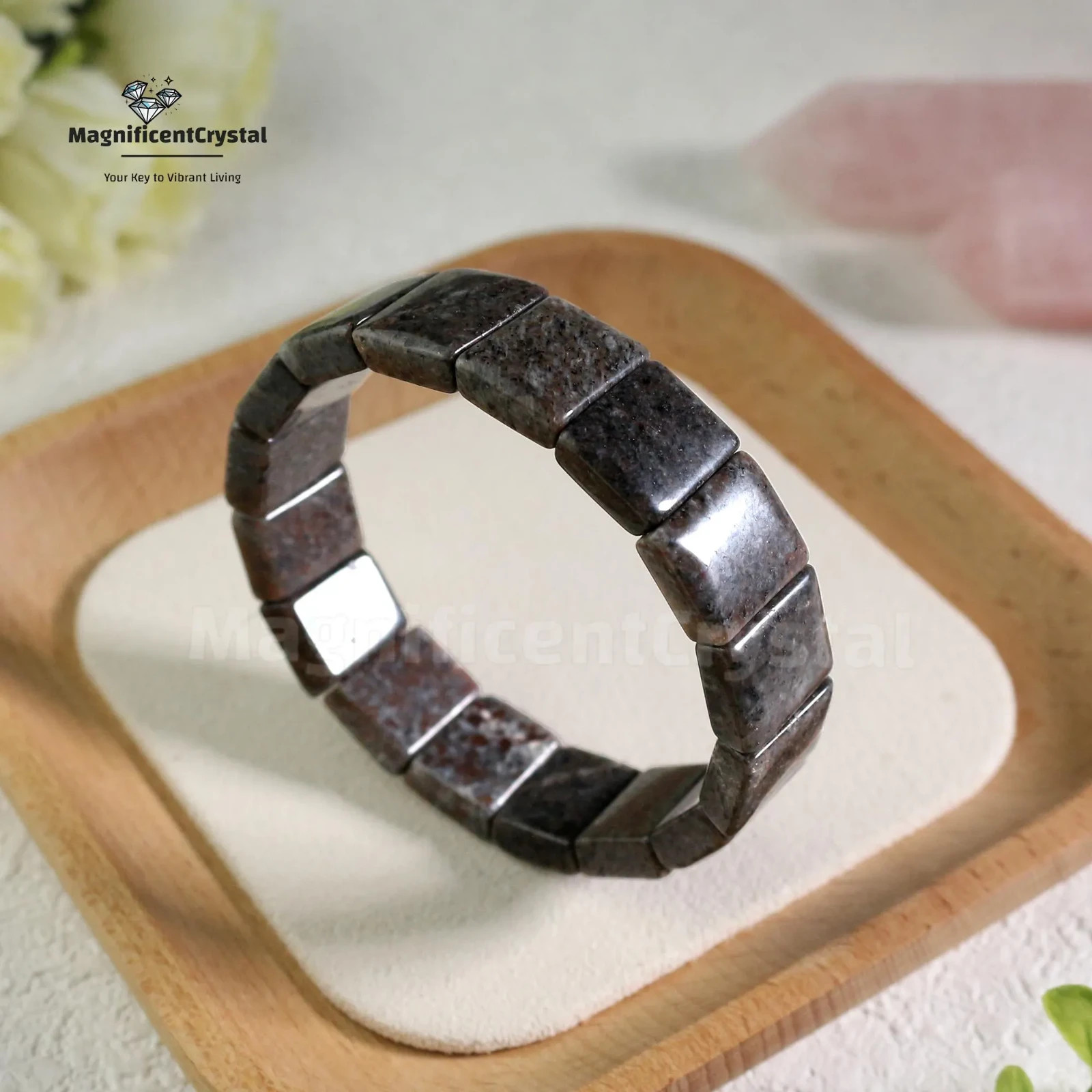 Yooperlite Stone Bracelet UV Reactive Glow Manifestation Bangle Glowing Jewelry