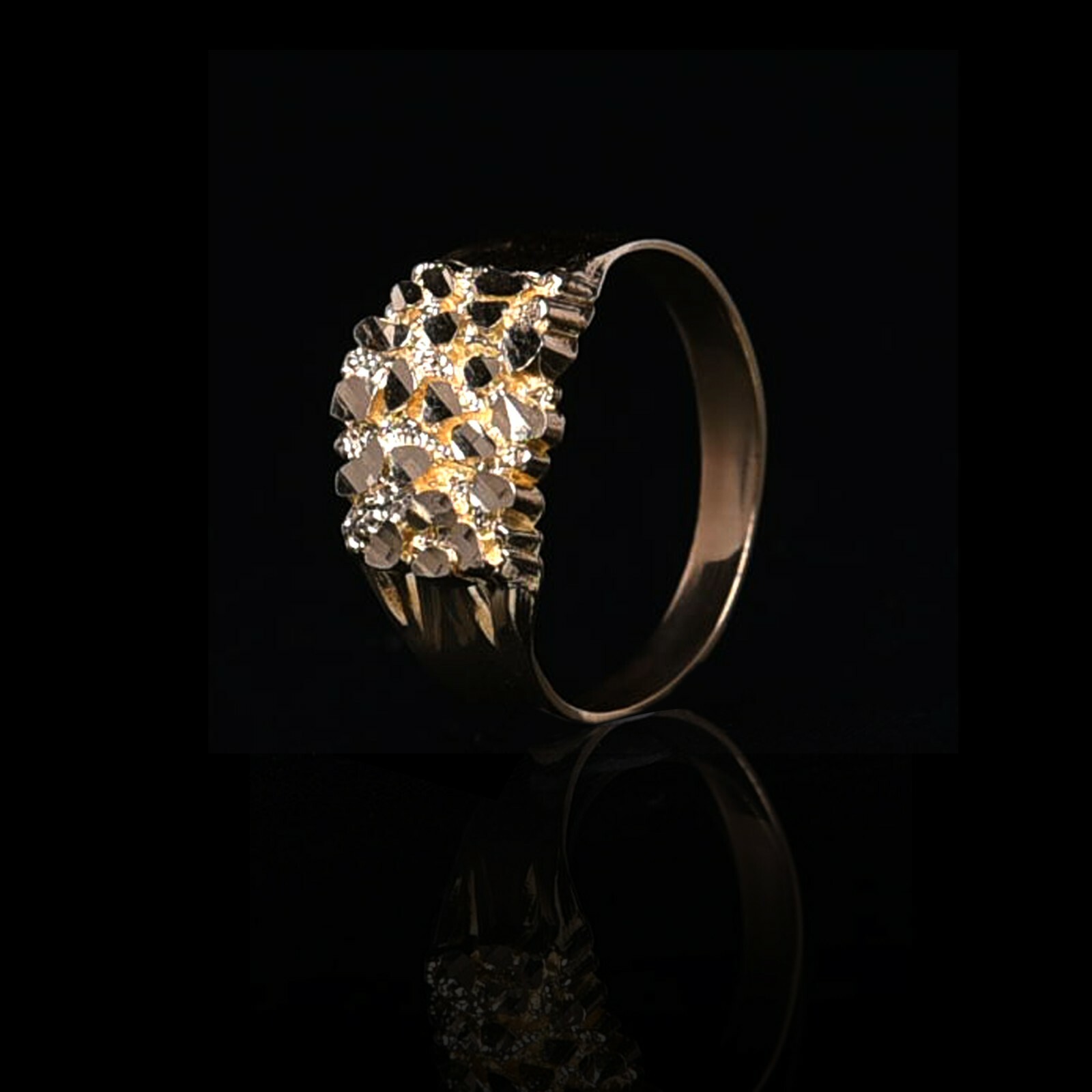 10K Gold Hip Hop Nugget Ring Beauty 4.0 Grams Heavy size 11