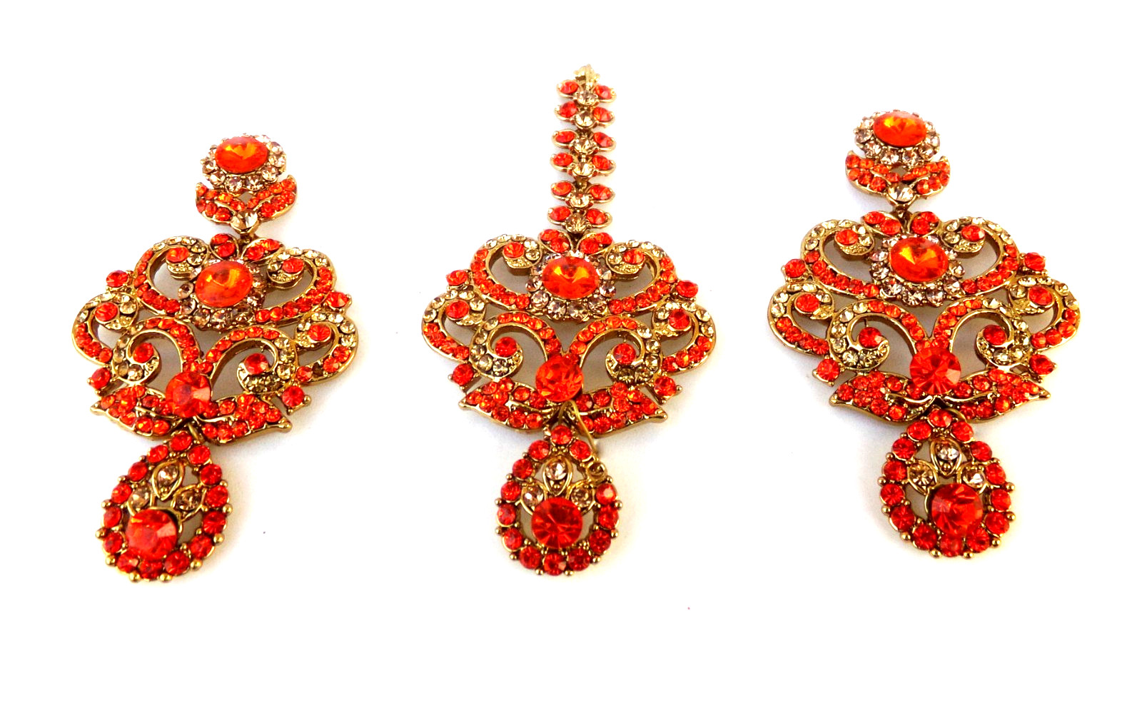 Indian Bollywood Women Tikka Earrings Traditional Set Ethnic Gold Plated Jewelry