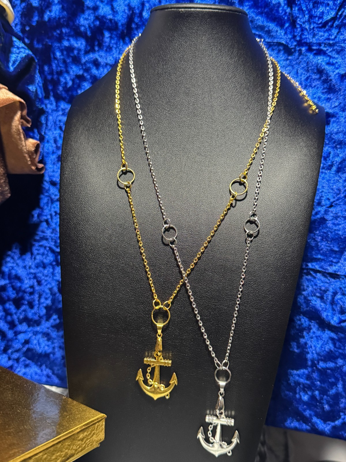 Anchor Pendent Necklace Gold or Platinum Color 20″ or 24″