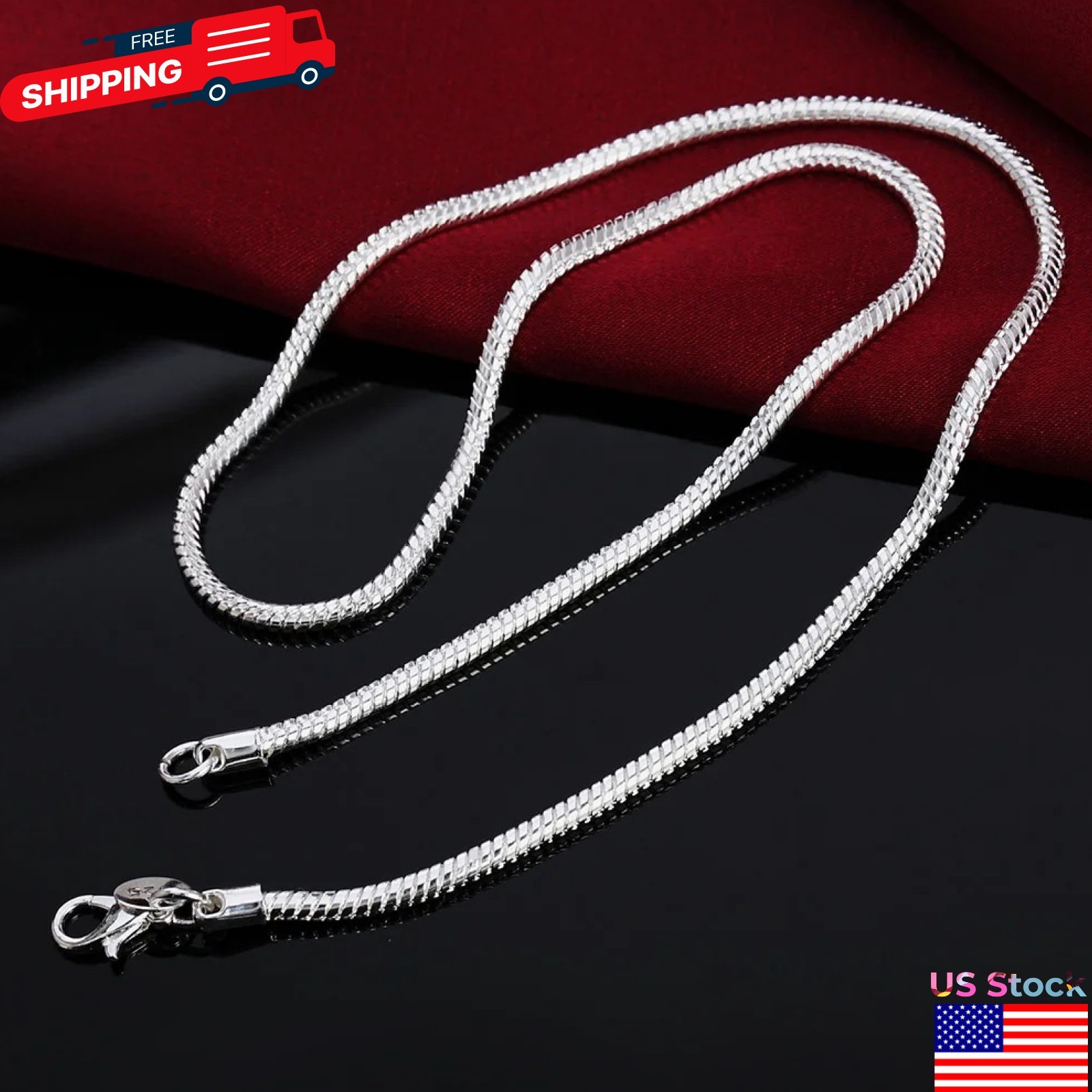 925 Sterling Silver Snake Chain Necklace 1MM 2MM 3MM Thin Dainty Chain 40-75CM