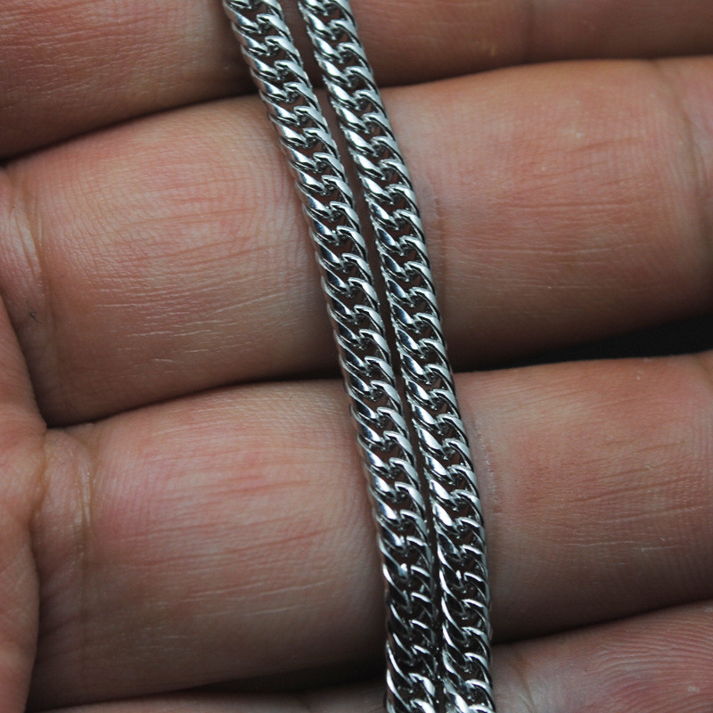 3/4mm 20-32” Wholesale Men Women Stainless Steel Curb Braided Chains Necklaces