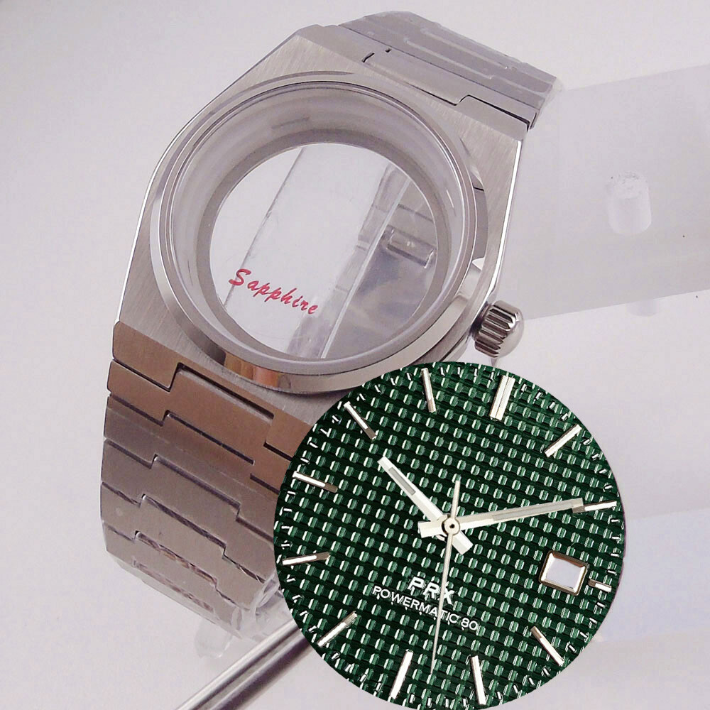 40mm Steel Watch Case Sapphire For Super Player Mod Prx Case Dial Fit NH35 NH36