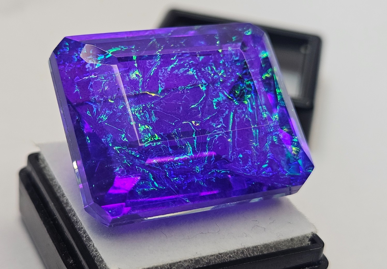 Emerald Cut Natural Monarch Fire Opal 70+ Ct Loose Certified Gemstone