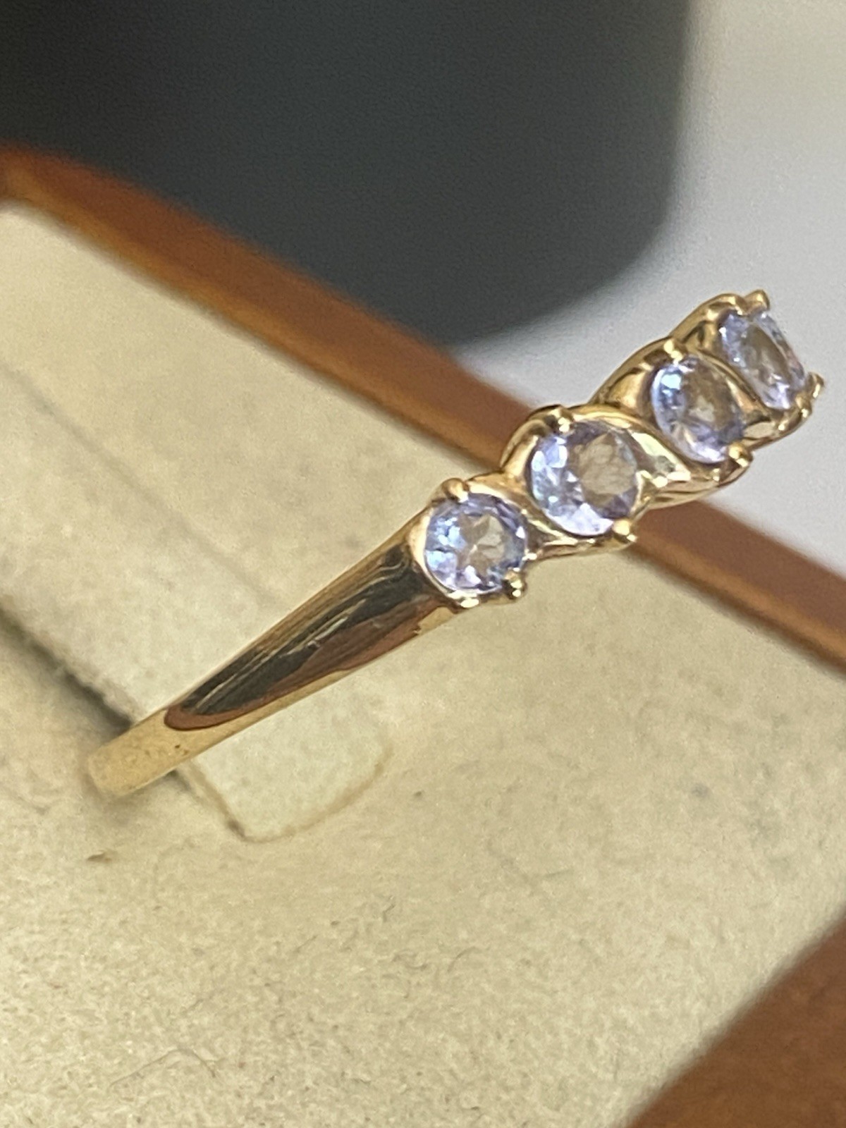 9 Carat Yellow Gold Tanzanite Set Ring Size P