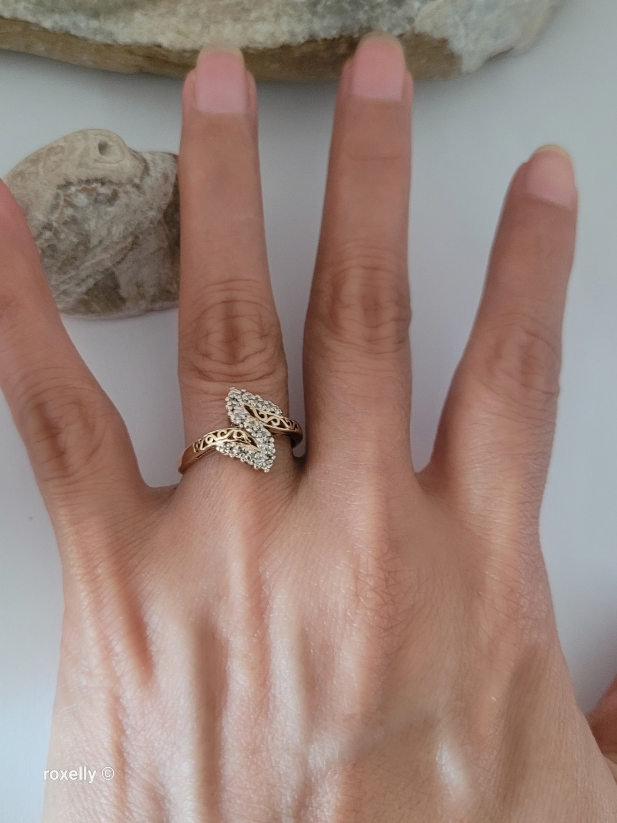 10K Yellow Gold Genuine Diamond Cluster Ring Size 7 – Solid Gold!