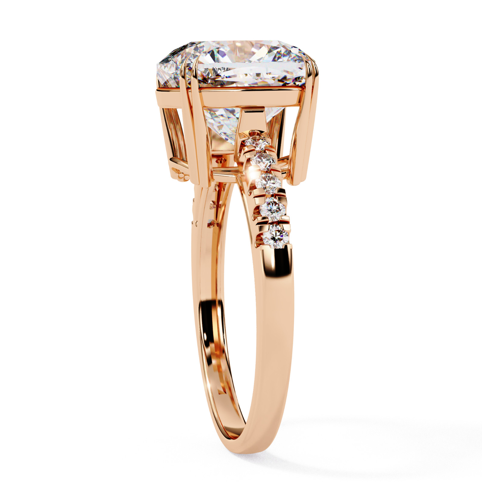 5ct Cushion Cut Moissanite Ring 925 Sterling Silver Gold, Rose Gold Plated Sz. 6