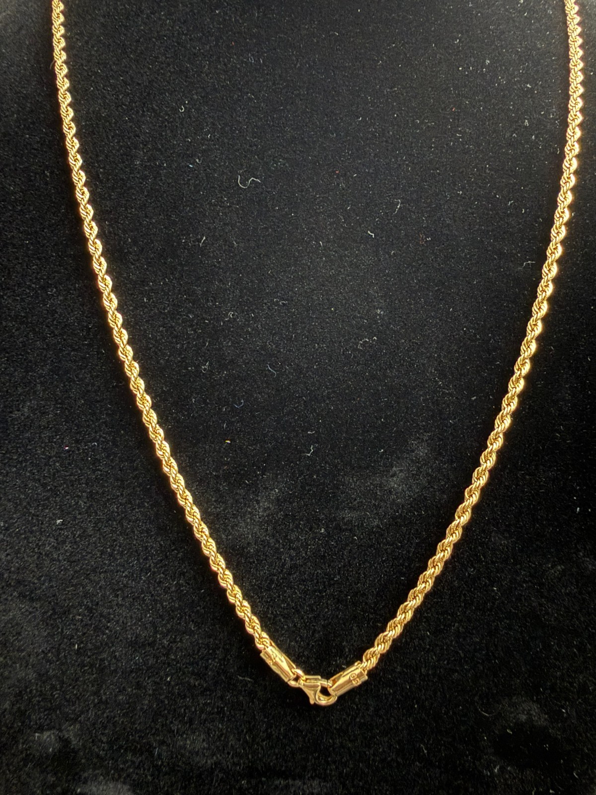 Solid 18K Yellow Gold Rope Chain Necklace 26” – 2mm – 6.80g Genuine 750