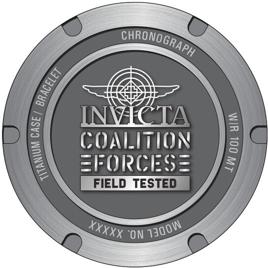 NEW INVICTA 48221 COALITION FORCES ALL TITANIUM BLACK CHRONOGRAPH WATCH 51MM