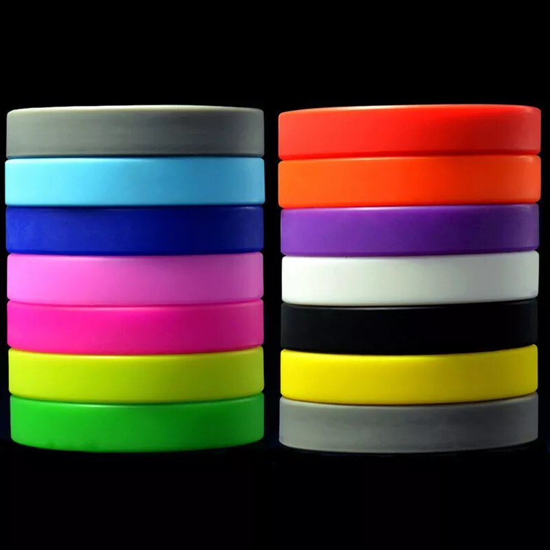 Silicone Rubber Sports Bracelet Wrist Band Fashion Simple Bangle Gift 12 Color