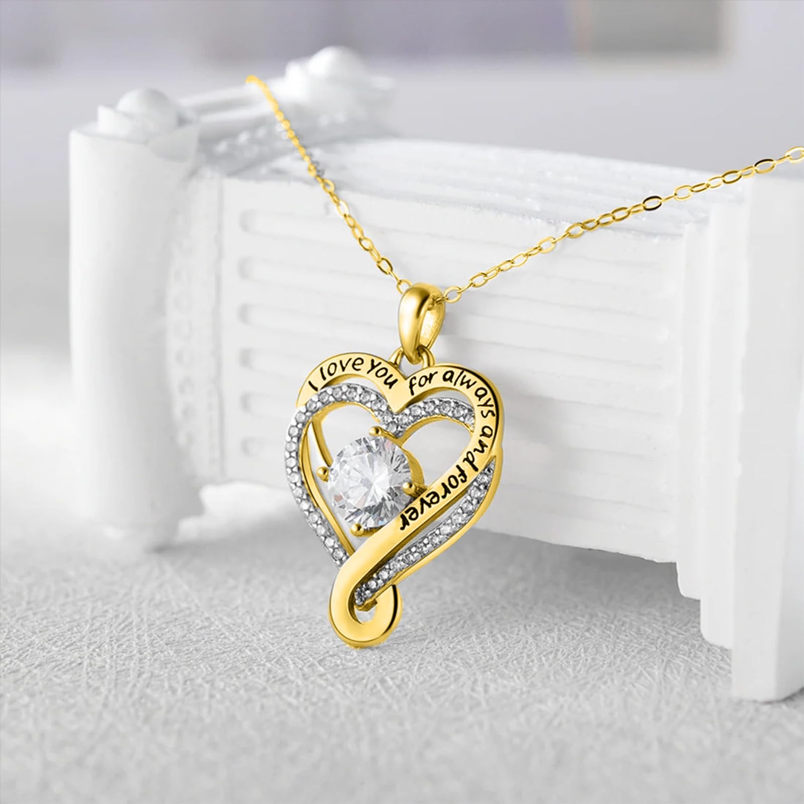 Jewelry Forever Love Heart Necklaces for Wife,I Love You Necklace Valentine’s…