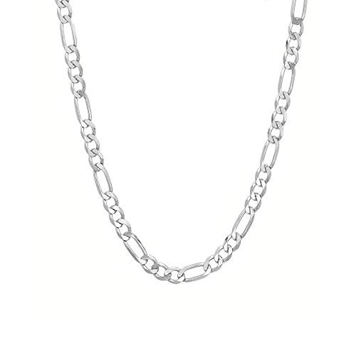 Verona Jewelers Sterling Silver Mens Figaro Link Chain 20.0 Inches NECKLACE