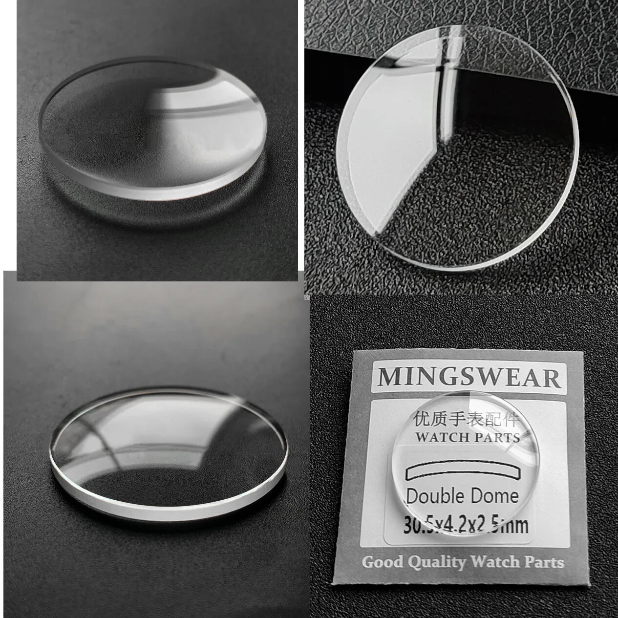 2.5mm Double Dome Mineral Glass 30mm-38.5mm Round Replacement Watch Crystal Lens