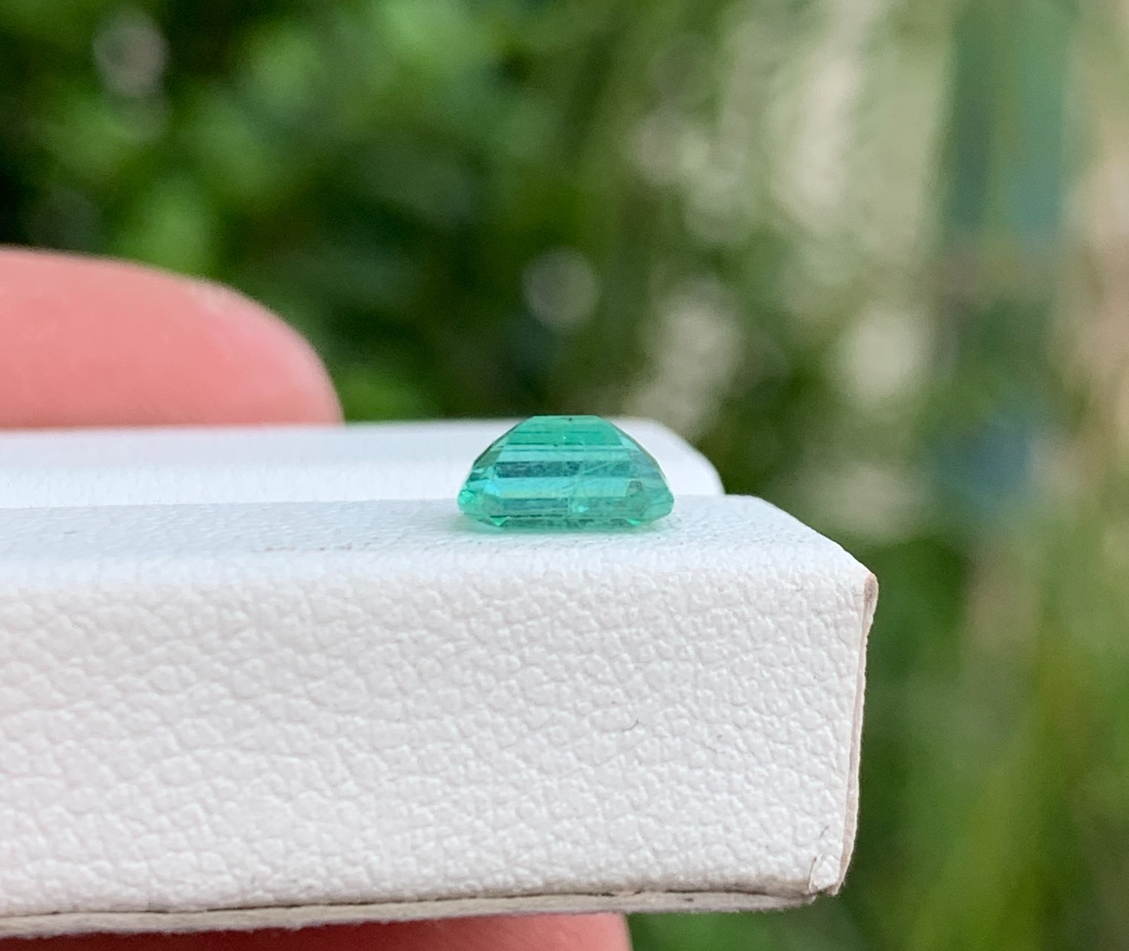 Natural Zambian Emerald 0.785 Ct Octagon Cut Vivid Green Slightly Included