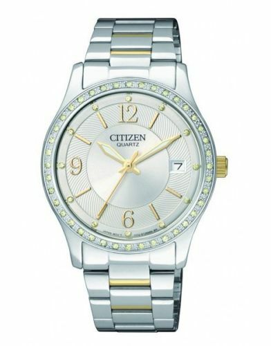 NEW Citizen Quartz EV0044-58A Crystals Silver Dial Two Tone Women’s Watch SD