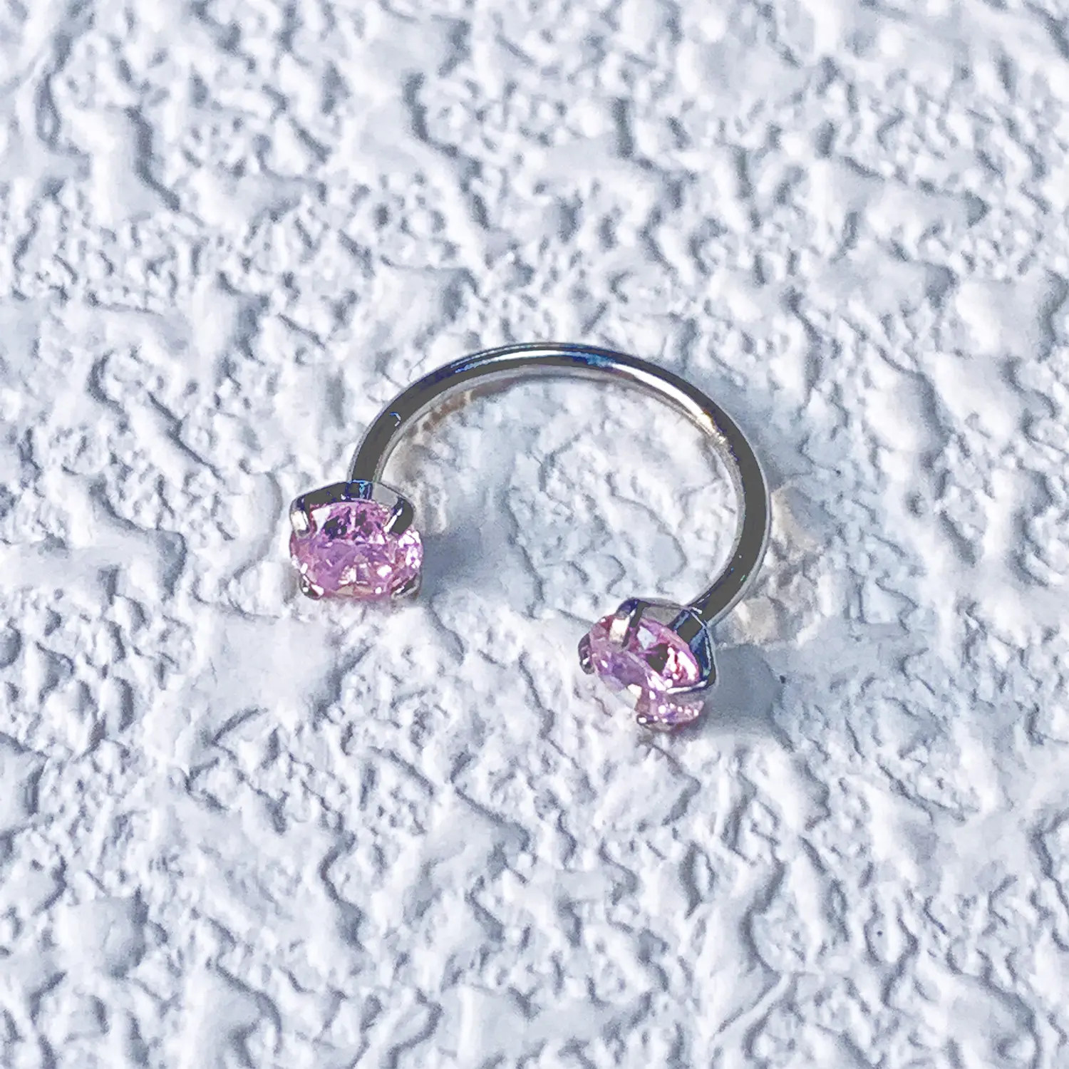 20G(0.8Mm)/18G(1.0Mm) 8Mm Horseshoe Nose Hoop Internally Threaded Gems Nose Ring