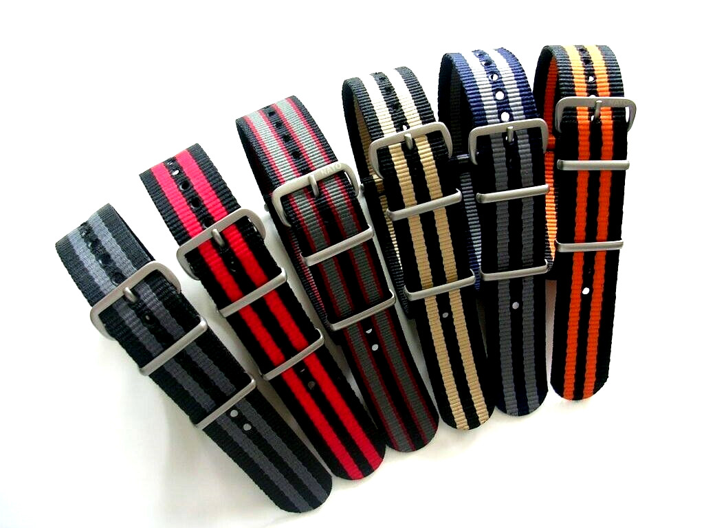 18mm Black-Red NATO g10® RAF Pilot nylon watchband strap Bond IW SUISSE 20 22 24