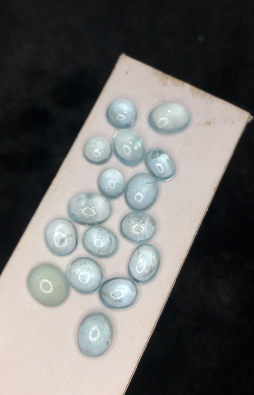 24 Ct Blue Transparent Aquamarine cabs