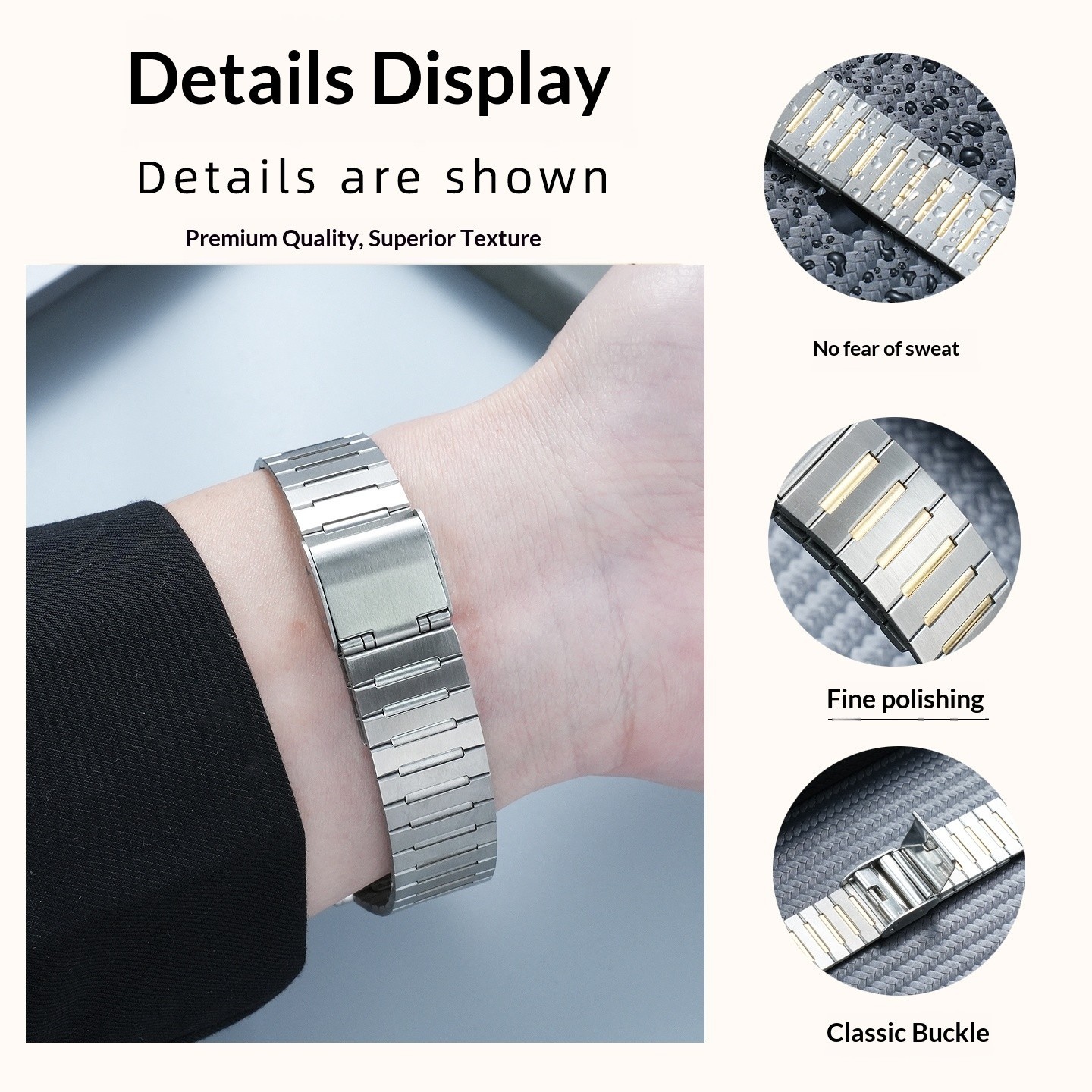 For Casio AE1200 AE1300 A-168 A158 Steel Watch Bands WS-1600H Metal Strap 18mm