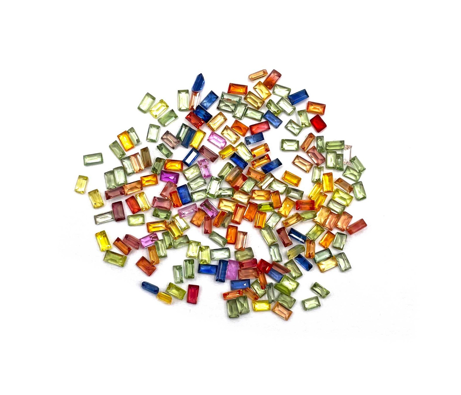Natural Multi Sapphire Baguette Cut Loose Gemstone Lot 10 Pcs 2*3.50 MM 1 CT