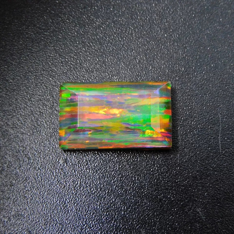 Ethiopian Emerald Cut Fire Opal CERTIFIED Rare 8+ Ct Natural Loose Gemstone