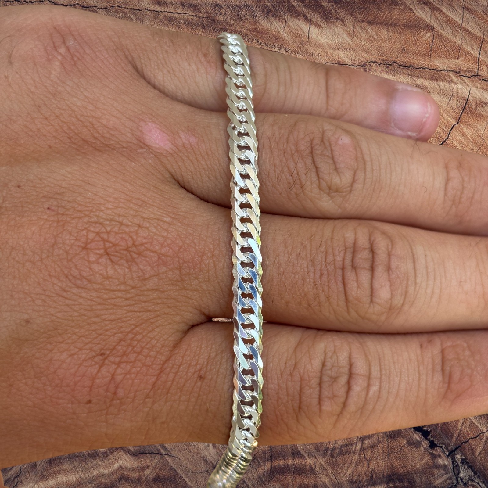 6mm Double Curb Chain Necklace – Real Solid 925 Sterling Silver MADE IN ITALY