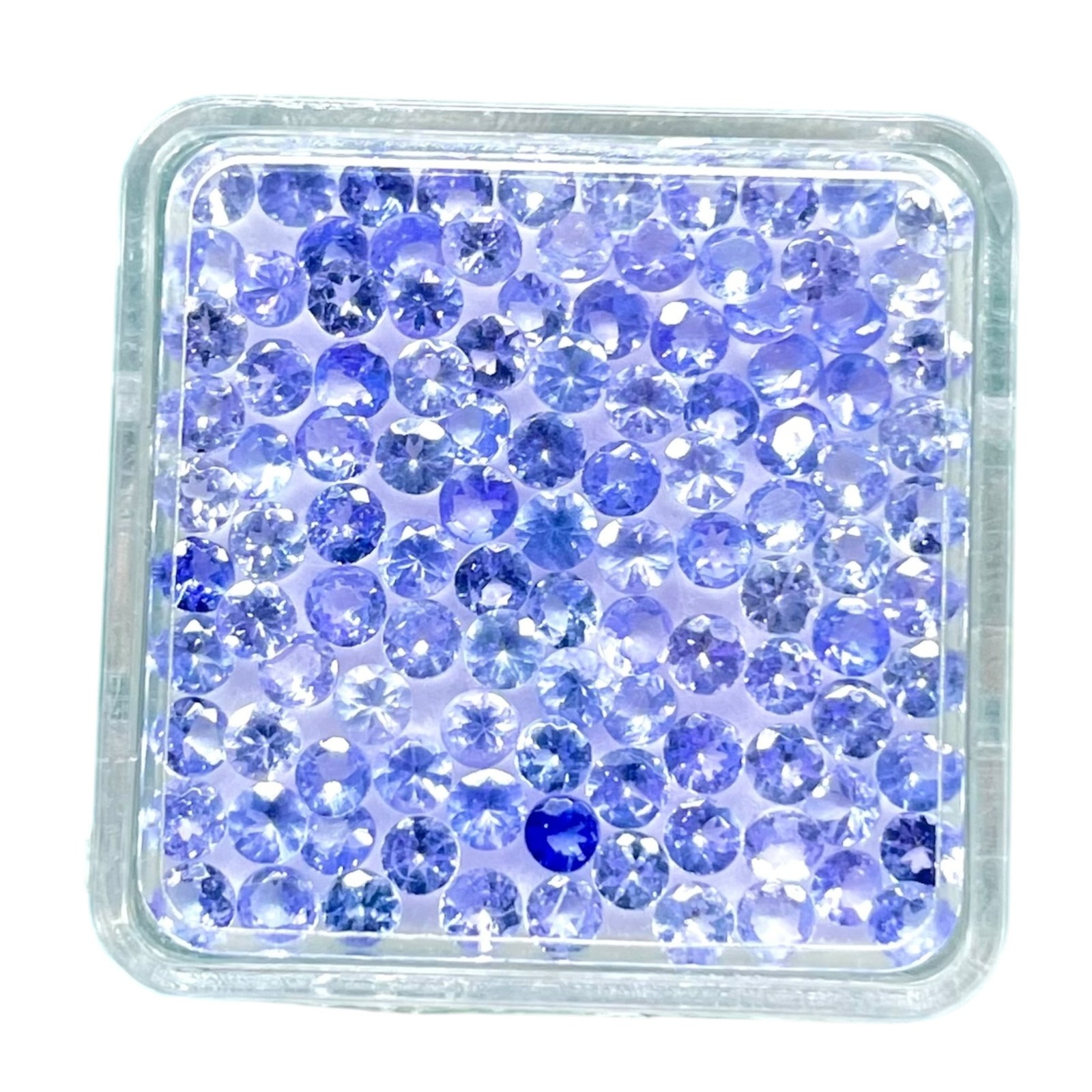 100 Pcs Natural Tanzanite 2mm Round Cut Sparkling Loose Gemstones Lot 3.75 Cts