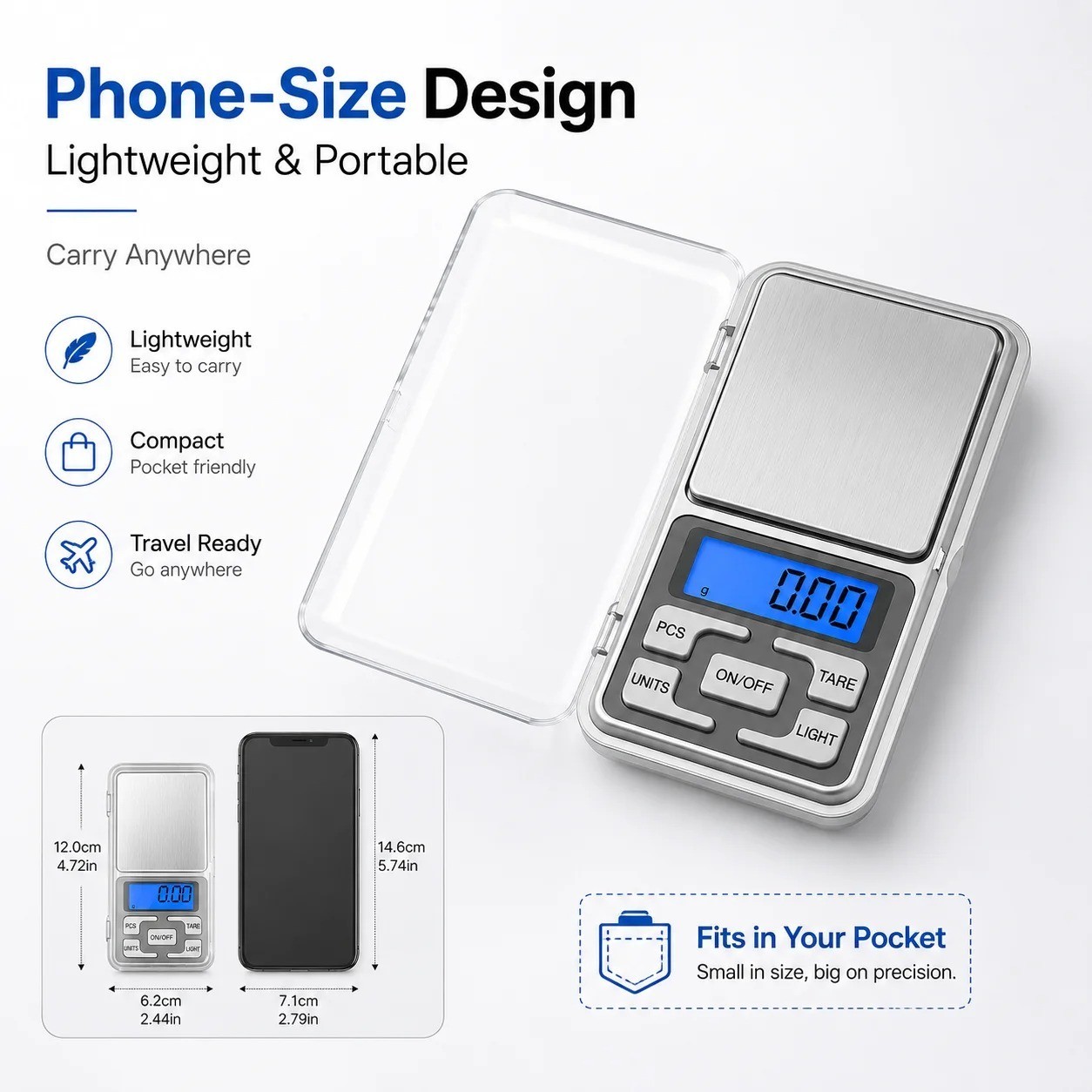 500g 0.01g High Precision Digital Pocket Scale Portable Mini Jewelry Gram Scale
