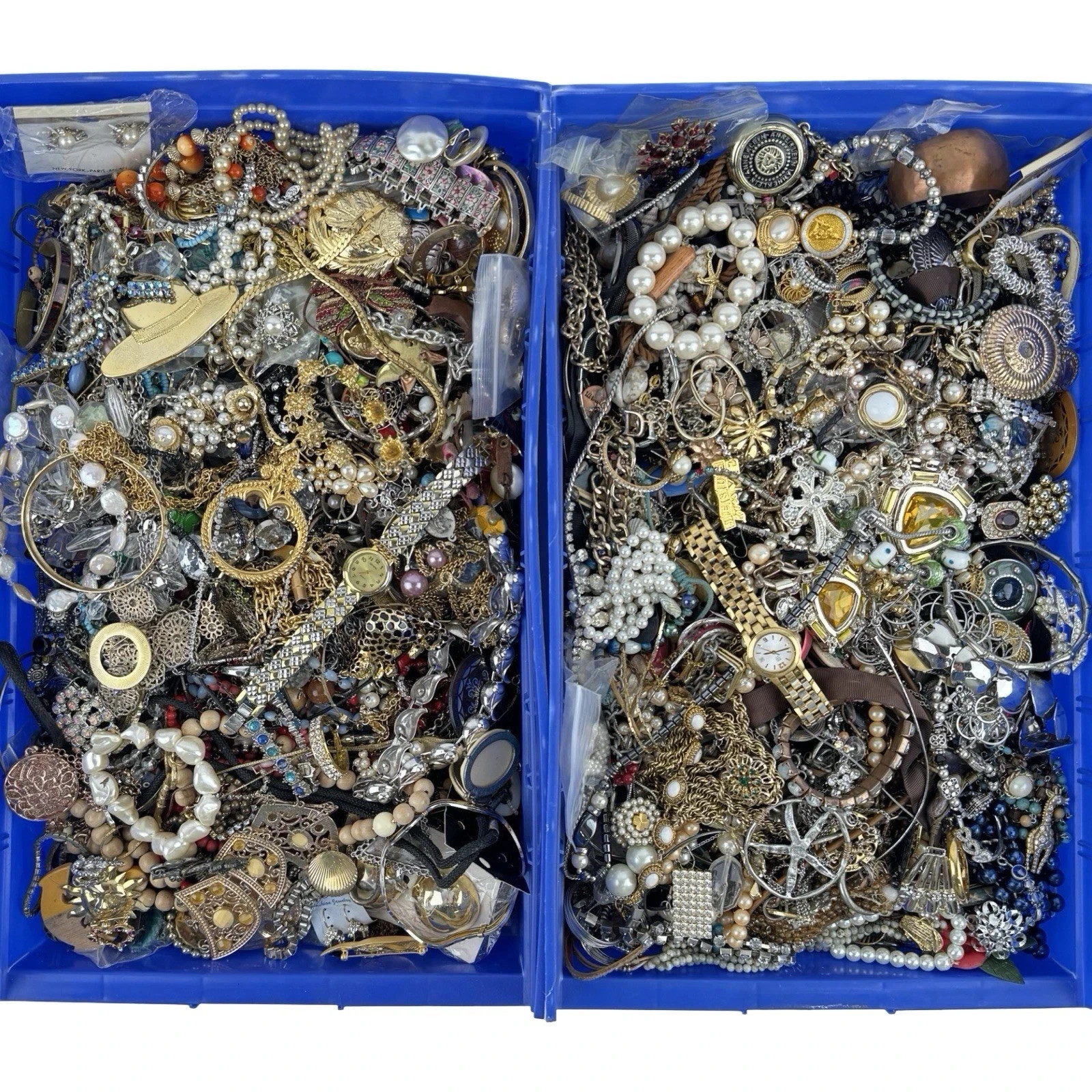 HUGE 20 Pounds Untested Jewelry Lot Vintage Mod Junk Craft & Good Resell Mix In