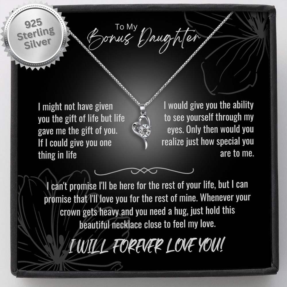 To My Bonus Daughter Necklace, Gift for Bonus Daughter, Step Daughter Birthday