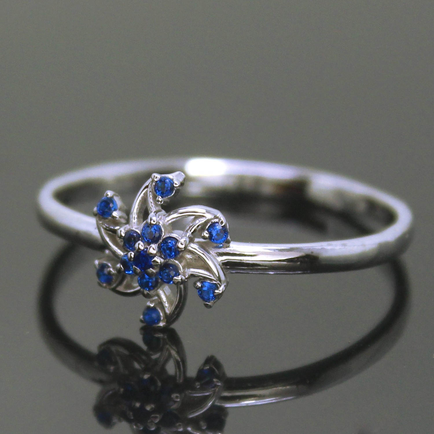 Natural Certified Ceylon Blue Sapphire Gemstone Exquisite Ring 14k Gold Over