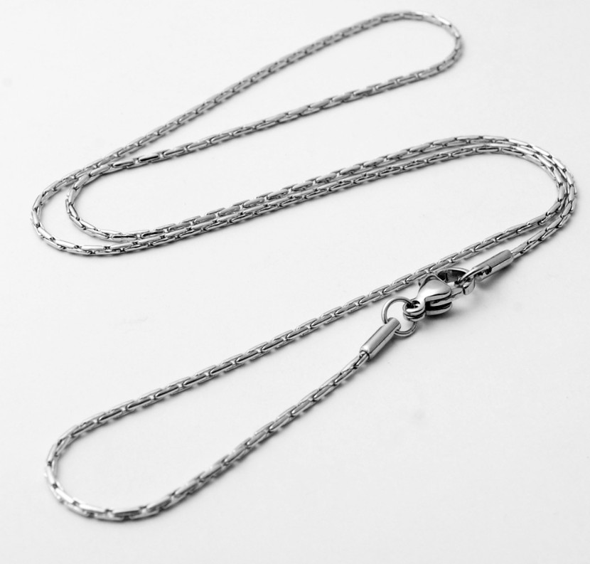 0.9mm 16-24″ Silver Stainless Steel Fancy Pendant Necklace Lobster Clasp Chain