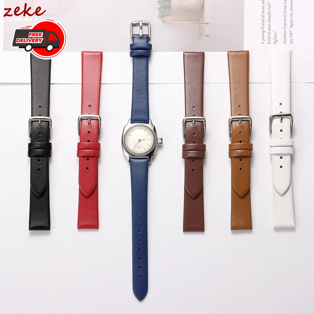 10mm 12mm 14mm 16mm Genuine Leather Watch Band Replacement Waterproof Bracelet
