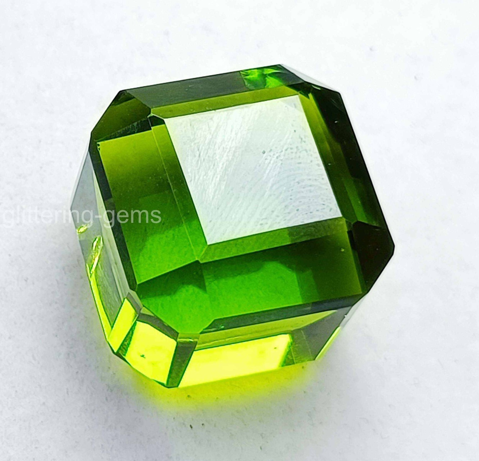 49.00 Ct Natural Pakistani Green Peridot Cube Cut Certified Loose Gemstone 5DOS