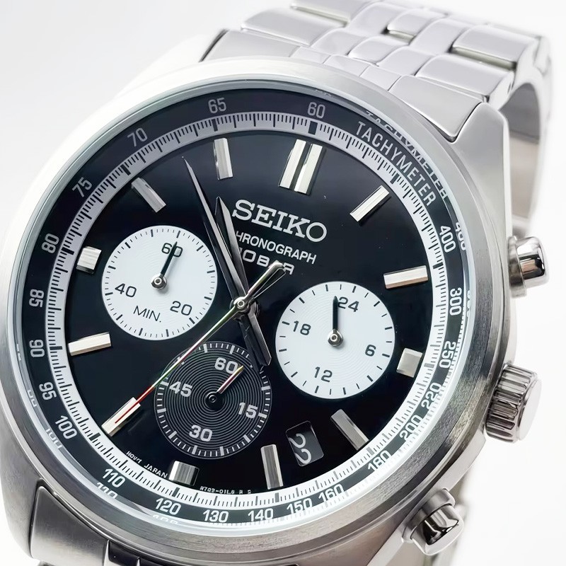 Seiko SSB429 Essentials Chronograph Quartz Men’s Watch Black Dial 41.5MM