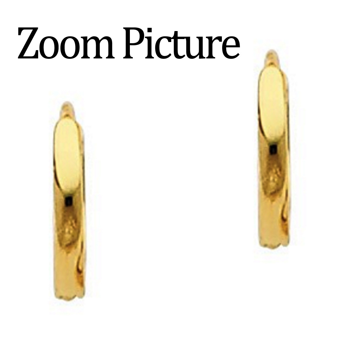 14K Solid Italian Yellow Gold 1.5 mm Small Huggies Hoop plain Earrings 8 mm 1/4″
