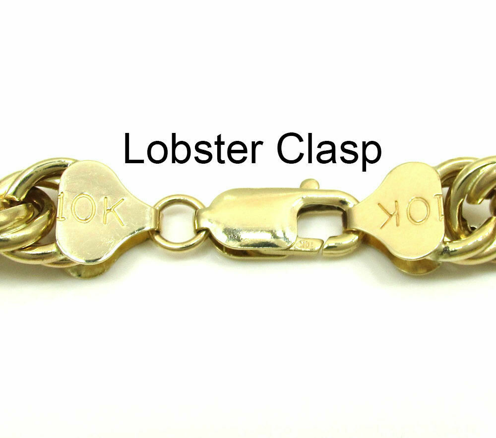 10K Yellow Gold Mens Womens 7MM Diamond Cut Rope Chain Bracelet 8″- 9″ Inches