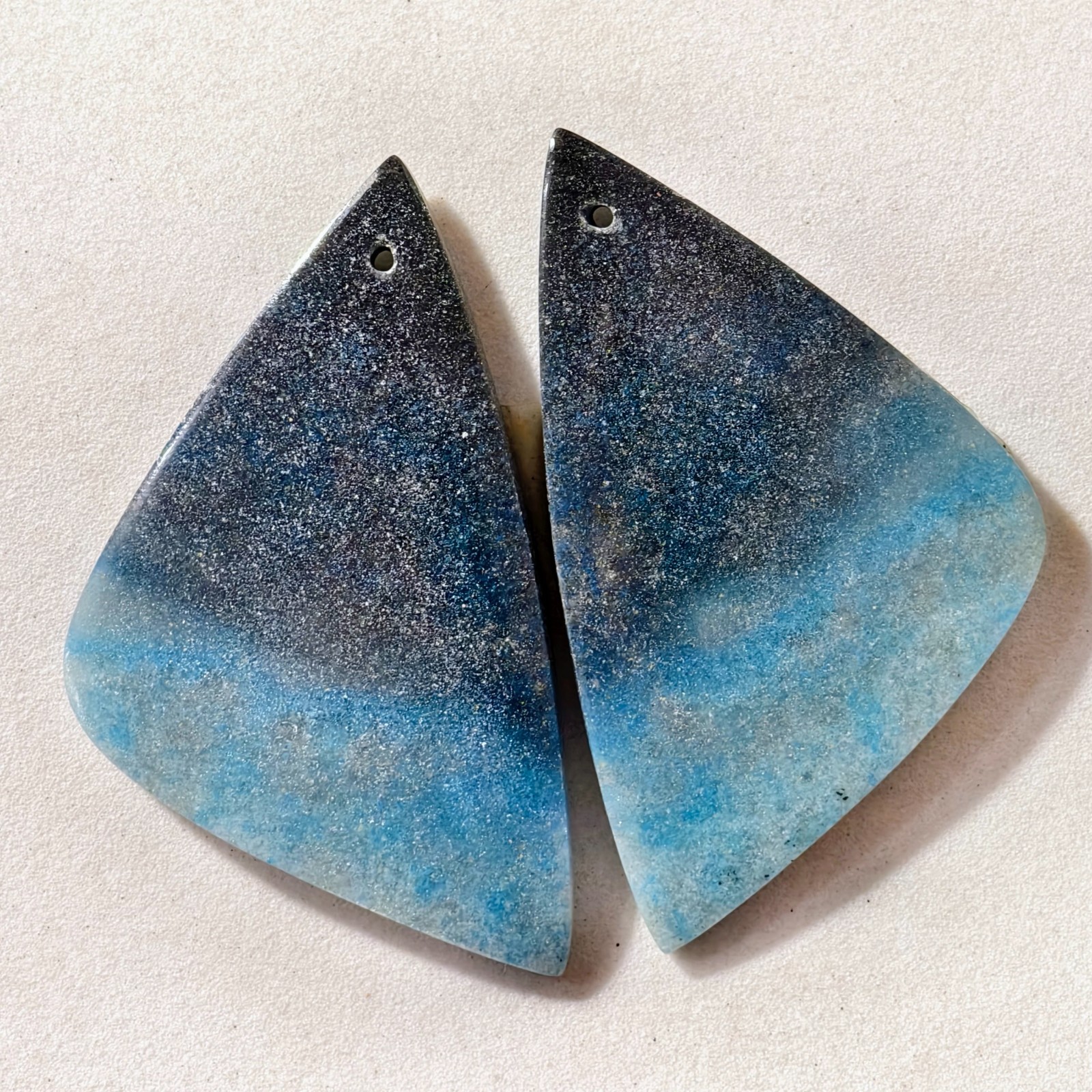 72 Cts Natural Trolleite Drilled Pair Cabochon Gemstone For Jewelry 45 X 26.2 MM