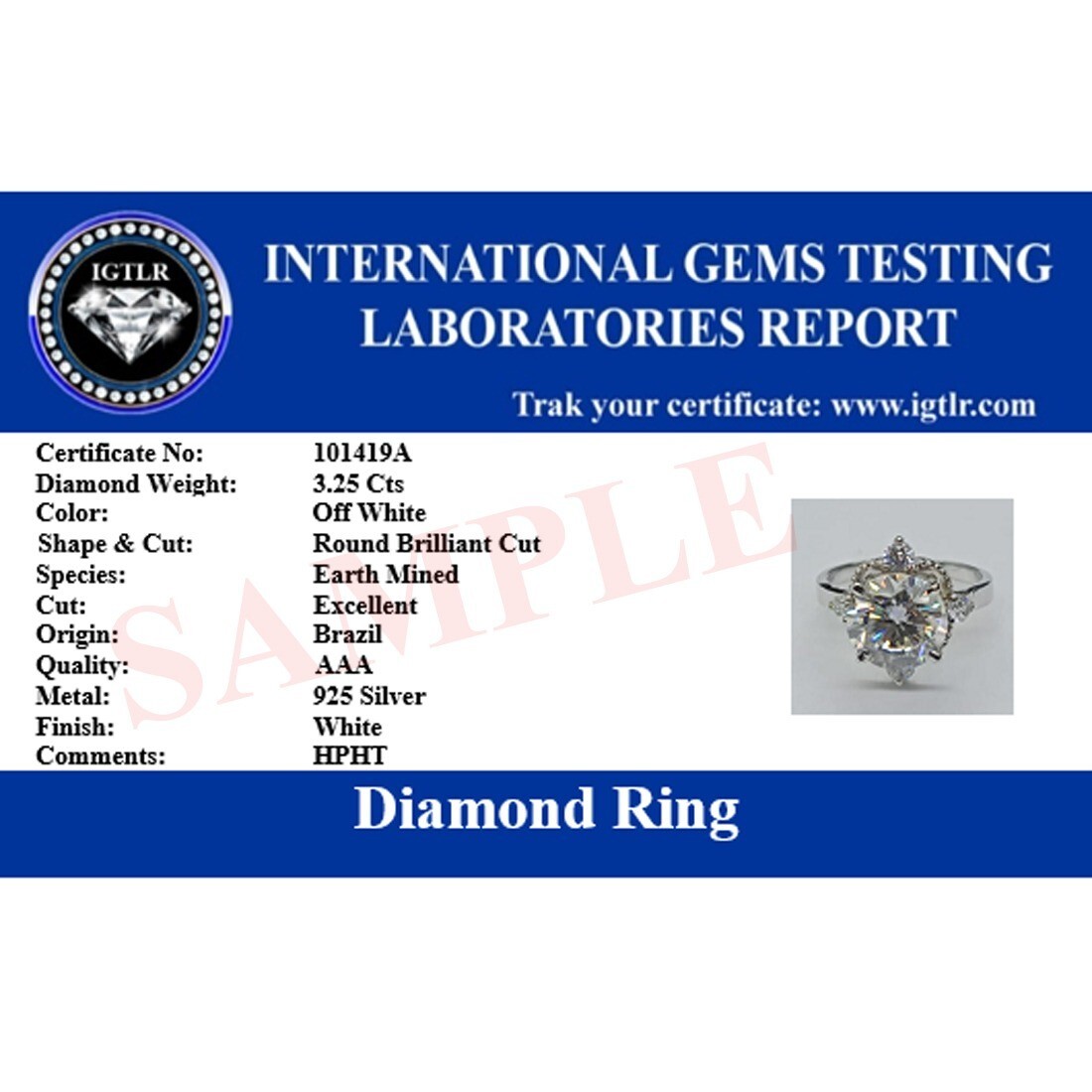 RARE 5.28 Ct Certified White Treated Diamond Solitaire Ring In 925 Silver