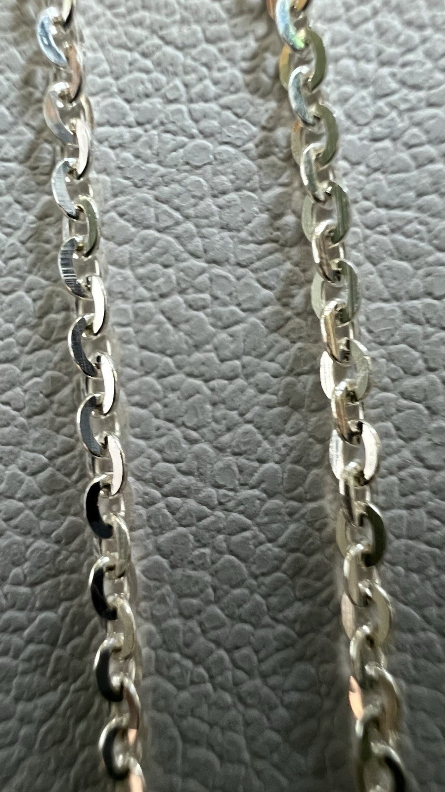 925 Sterling Silver Italy Cable Chain Necklace Spring Ring Clasp