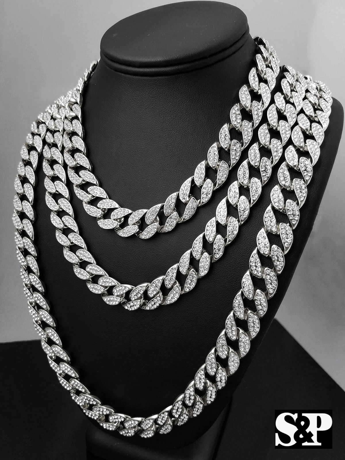 Hip Hop Quavo Full Iced 16″,18″, 24″, 30″ Miami Choker Cuban Link Bling Necklace