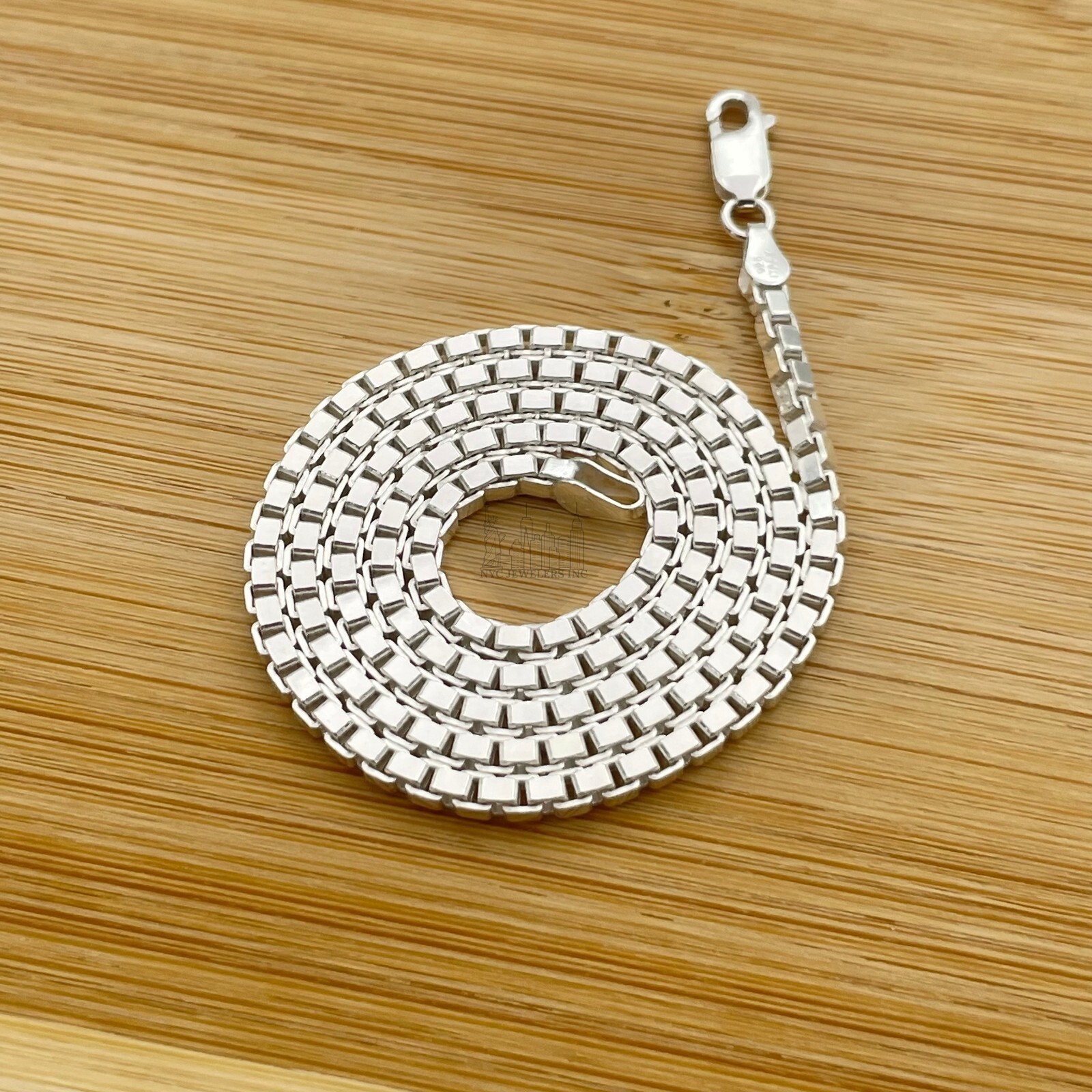 Italian Solid Sterling Silver Box Link Chain Necklace Thick 925 Silver Chain 3MM