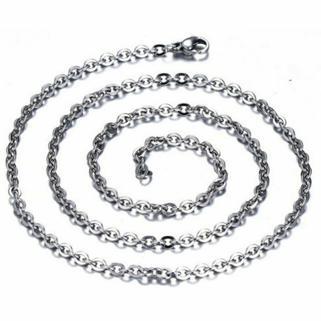 1.5-3.2mm 16″-32″ Wholesale In Bulk Stainless Steel Silver Oval Chain Necklace