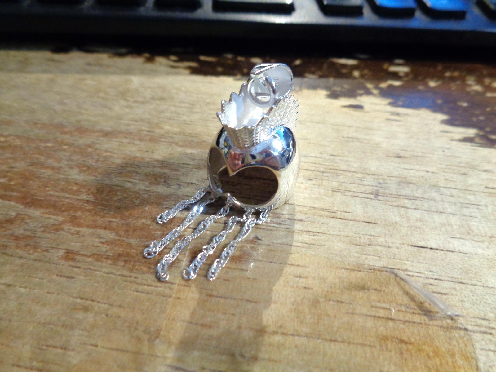 25MM HEAVY SOLID 925 STER SILVER HAWAIIAN WARRIOR MAHIOLE IKAIKA HELMET PENDANT