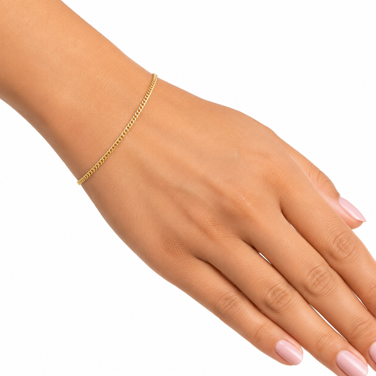 Real 10K Yellow Gold Cuban Link Bracelet 2MM Chain Men Women 7 8 Inch