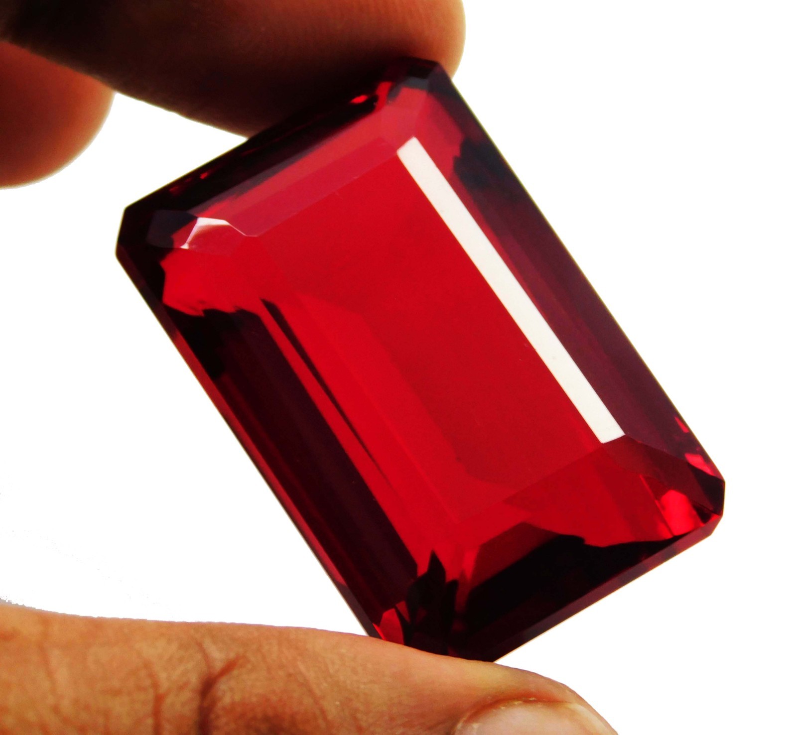 197.60ct. Natural Certified Brazilian Emerald Cut Translucent Red Topaz gemstone