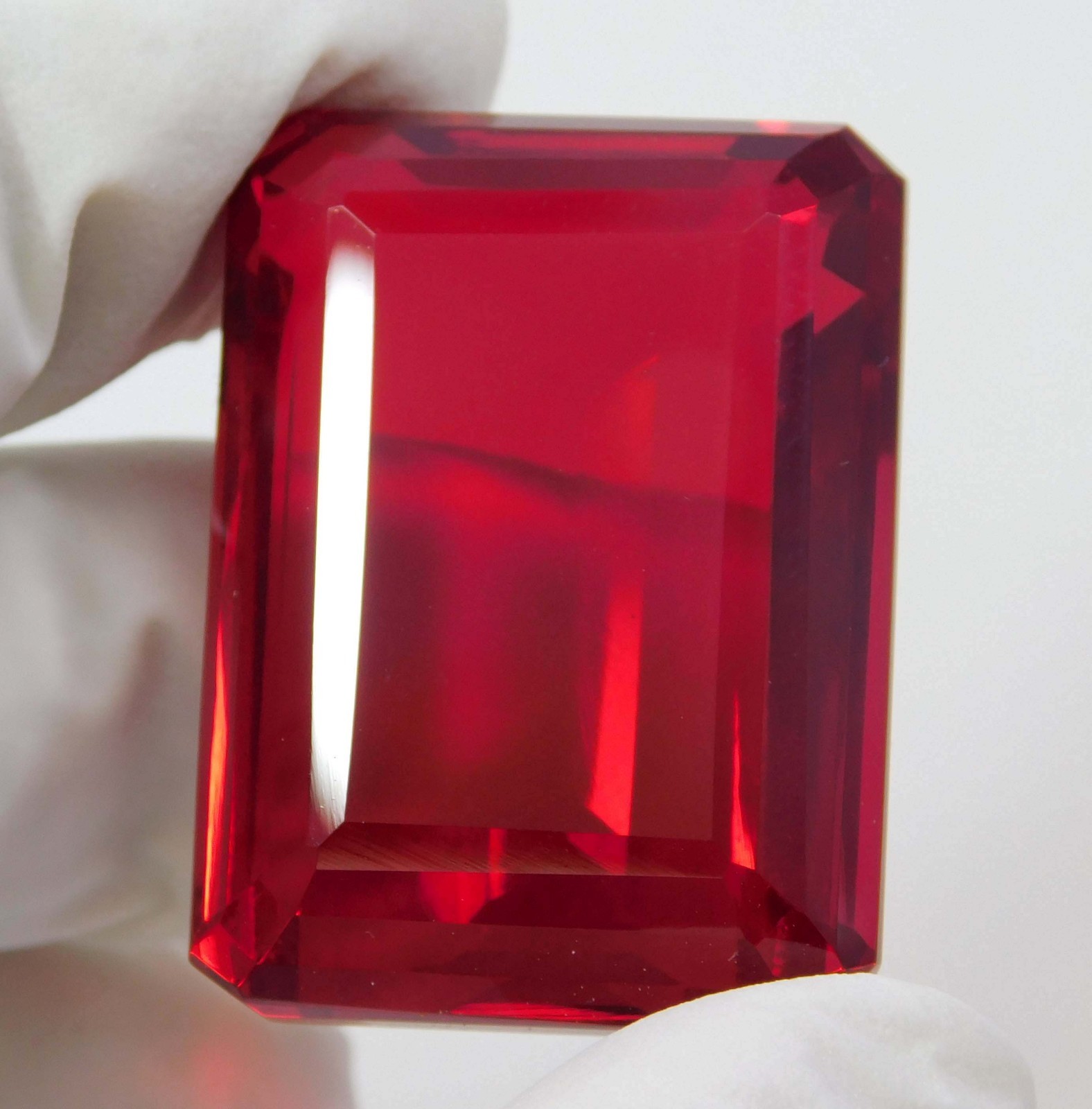 197.60ct. Natural Certified Brazilian Emerald Cut Translucent Red Topaz gemstone